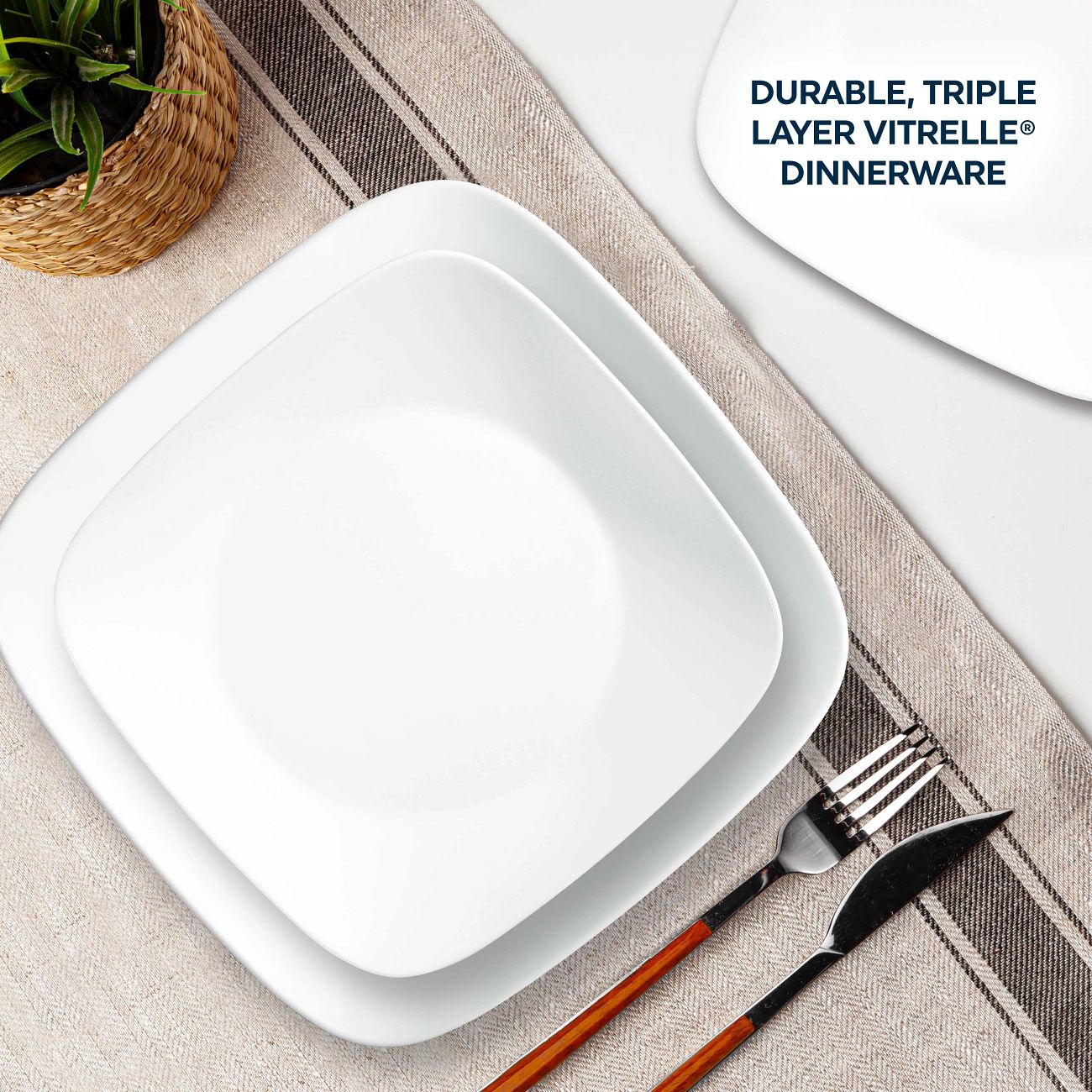 Vivid White 16piece Dinnerware Set, Service for 4 Corelle