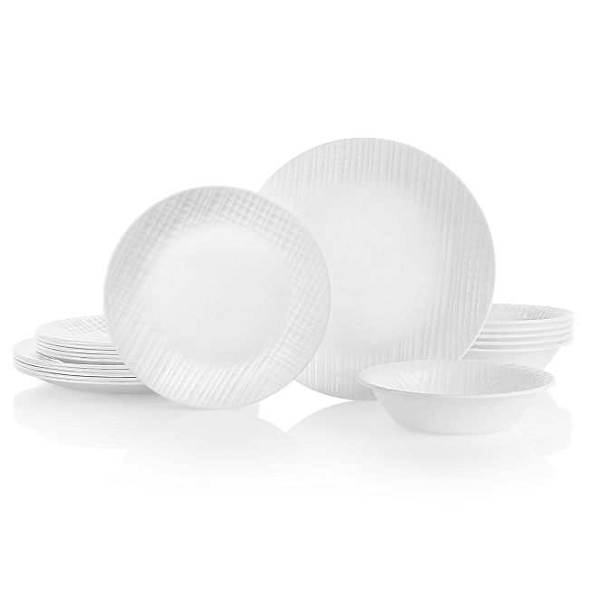 Linen Weave 18-piece Dinnerware Set, Service for 6