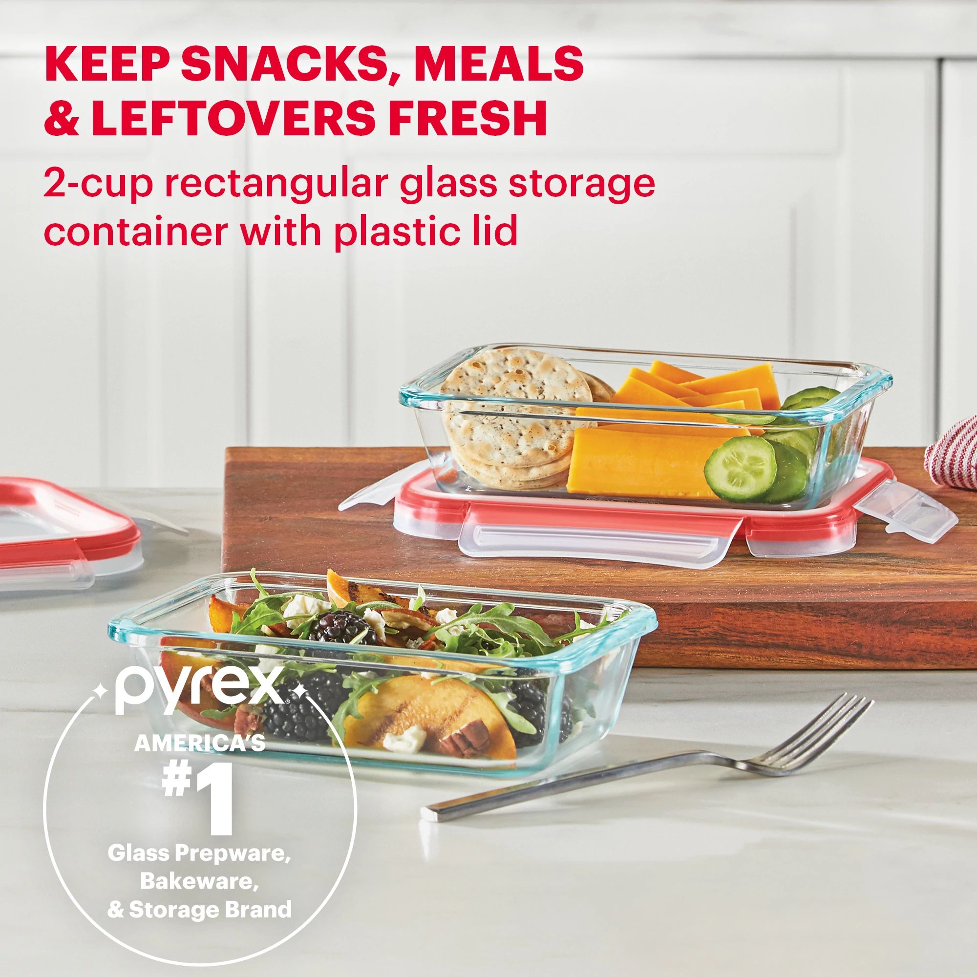 Pyrex MealBox 5.5 Cup Rectangular Glass Food Storage