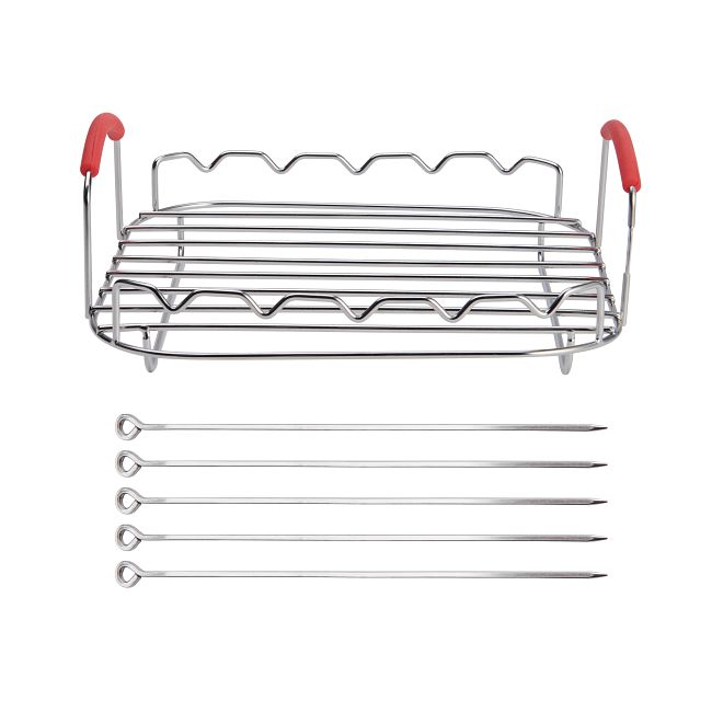 Air Fryer Skewer Rack, Stainless Steel Skewer Stand Compatible