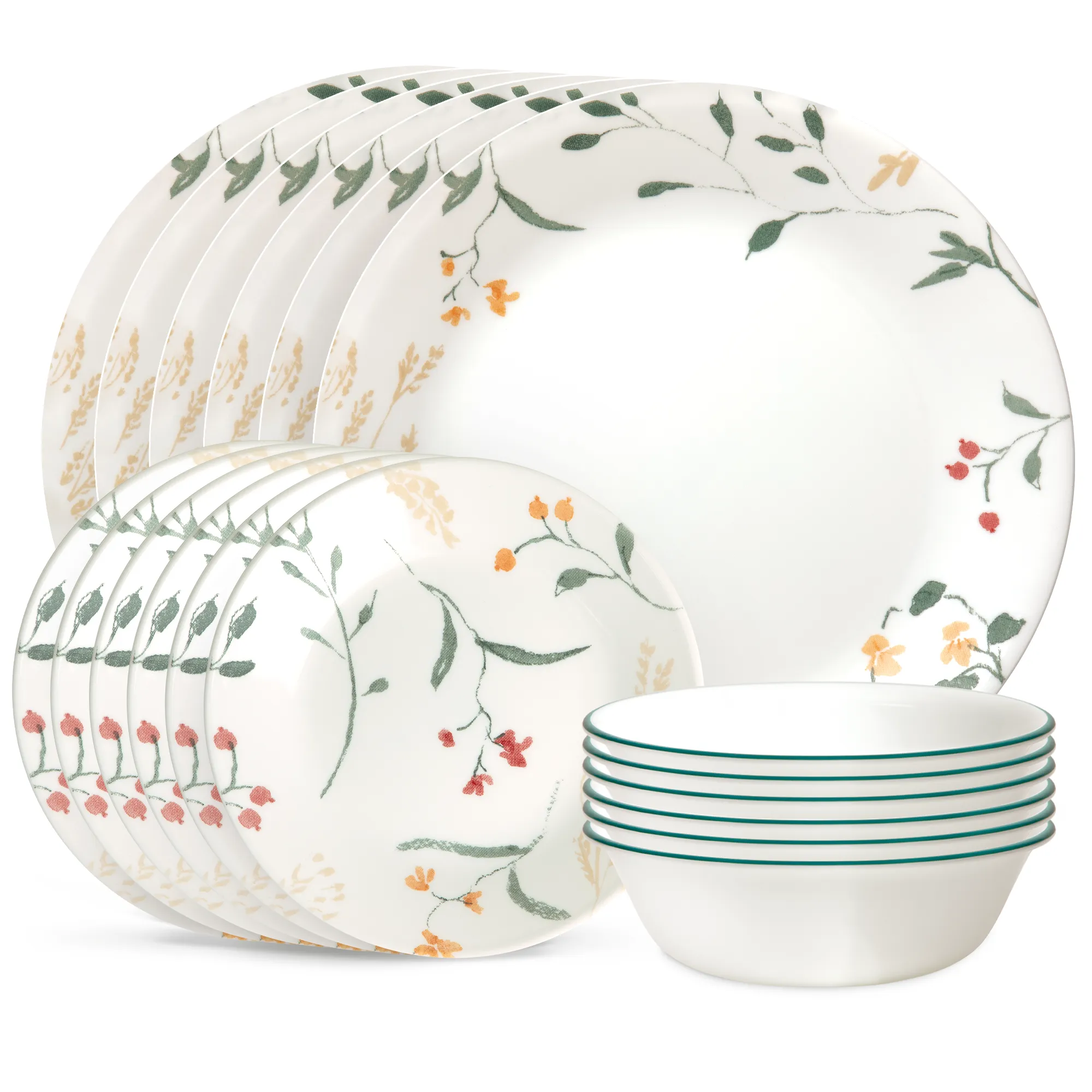 WIldflower Scatter 18piece Dinnerware Set, Service for 6 Corelle