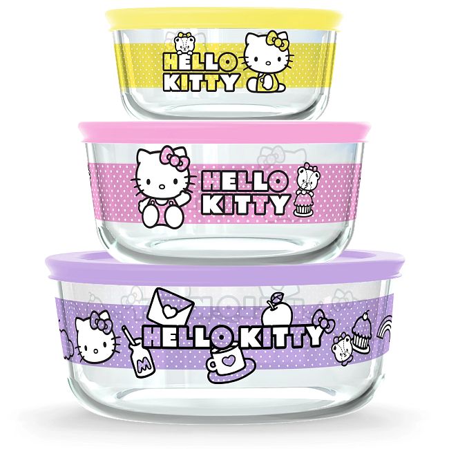 6-piece Round Glass Storage Set: Hello Kitty®