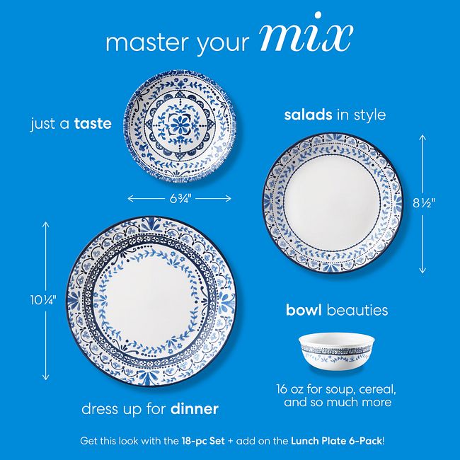 Portofino 18-piece Dinnerware Set, Service for 6