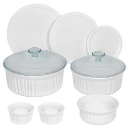 Corningware French White 2-Piece Ceramic Bakeware Set 1115855