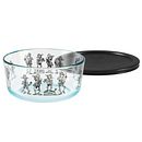 Day of the Dead 7-cup Glass Food Storage Container with Black Lid