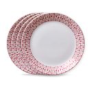 Everyday Expressions Glass Graphic Stitch 10.5" Dinner Plates, 4-pack