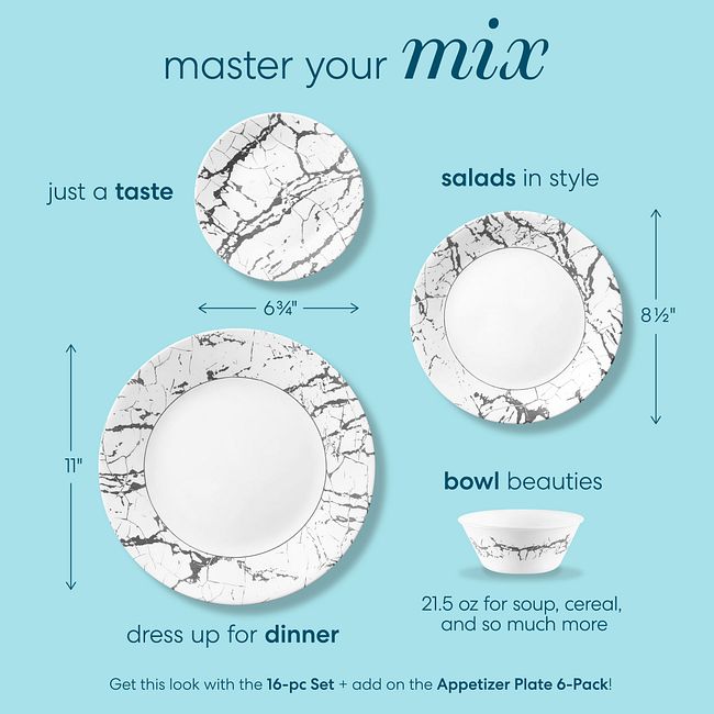 Stone Grey 6.75” Appetizer Plates, 6-pack