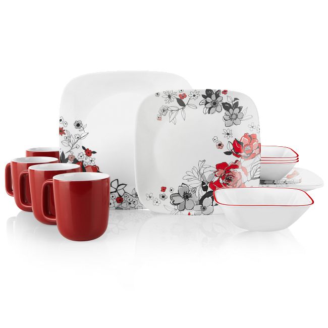 Chelsea Rose 16-piece Dinnerware Set, Service for 4