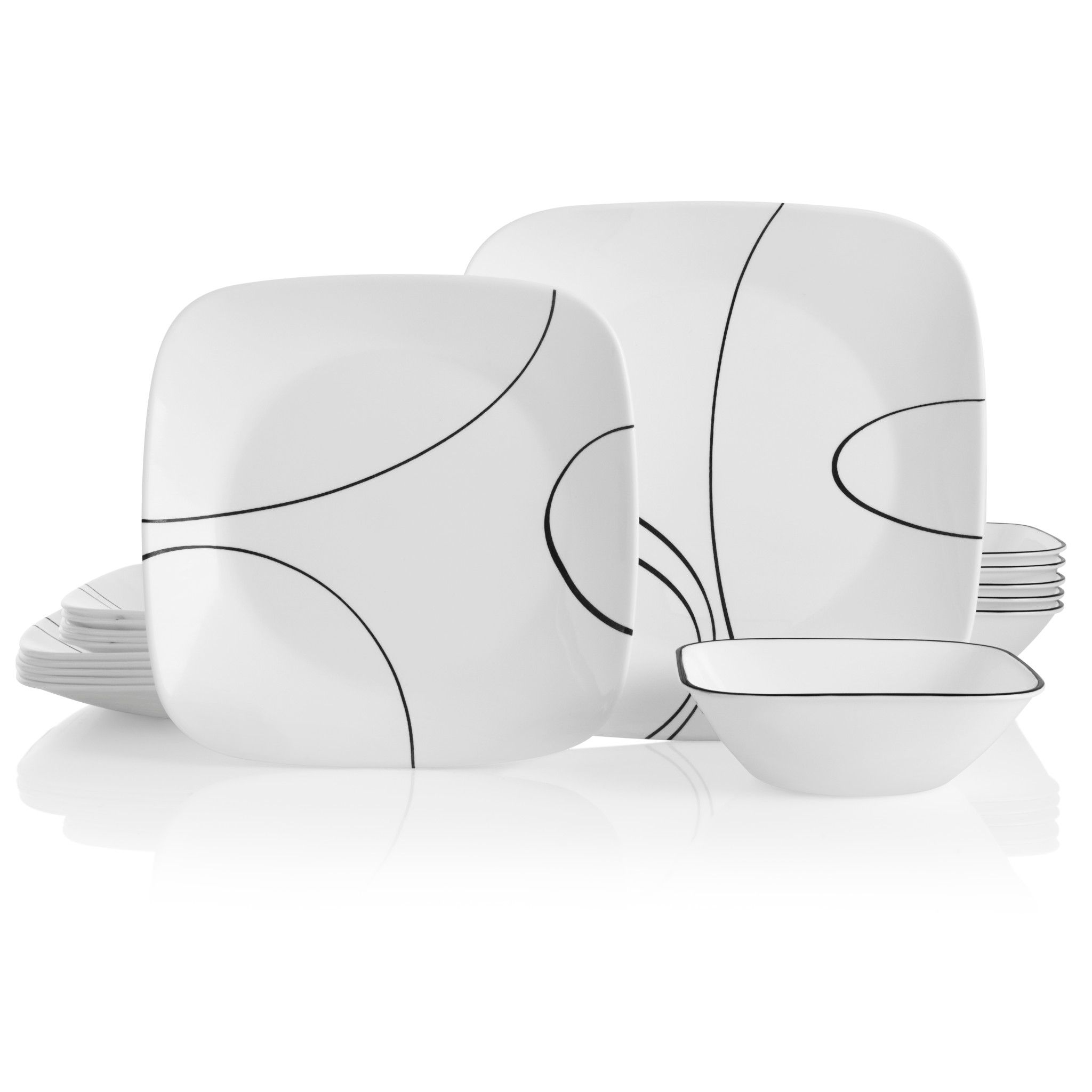 Simple Lines 18-piece Dinnerware Set, Service for 6