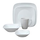 Square Pure White 20-piece Dinnerware Set with Bonus Bowls, Service for 4