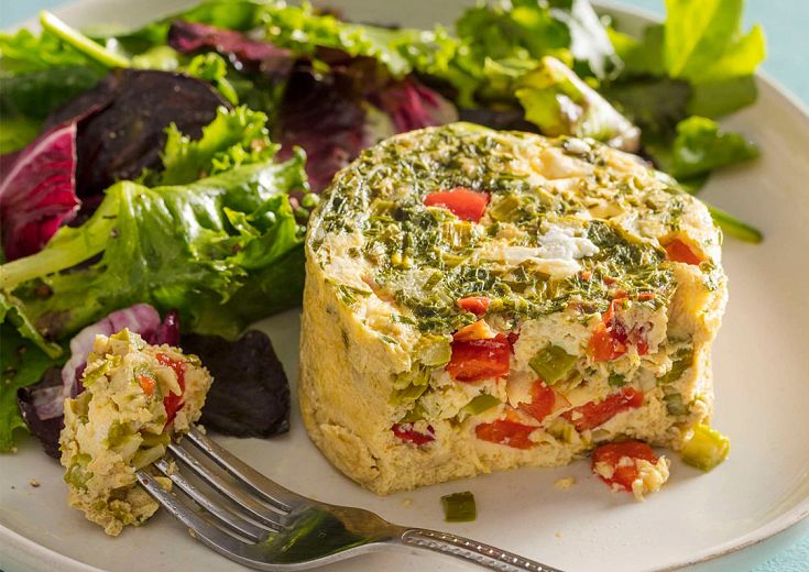 Individual Asparagus and Goat Cheese Frittatas