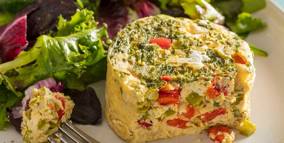 Individual Asparagus and Goat Cheese Frittatas