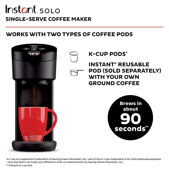 Instant™ Solo™ Single Serve Coffee Maker, Black Instant Home