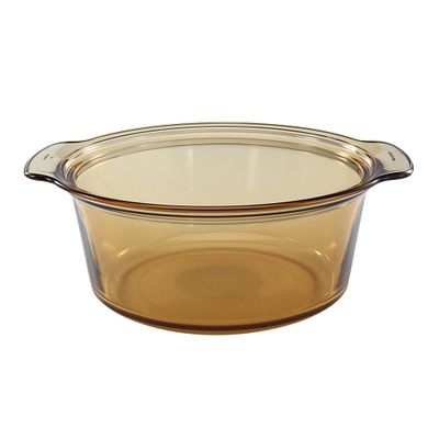 Pyrex Vision Amber Glass Bowl Dutch Oven With Lid Casserole 