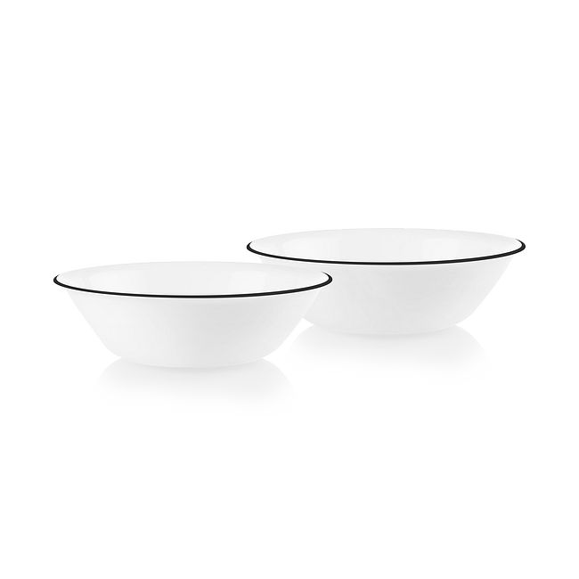Bold Black Banded 1-quart Serving Bowls, 2-pack