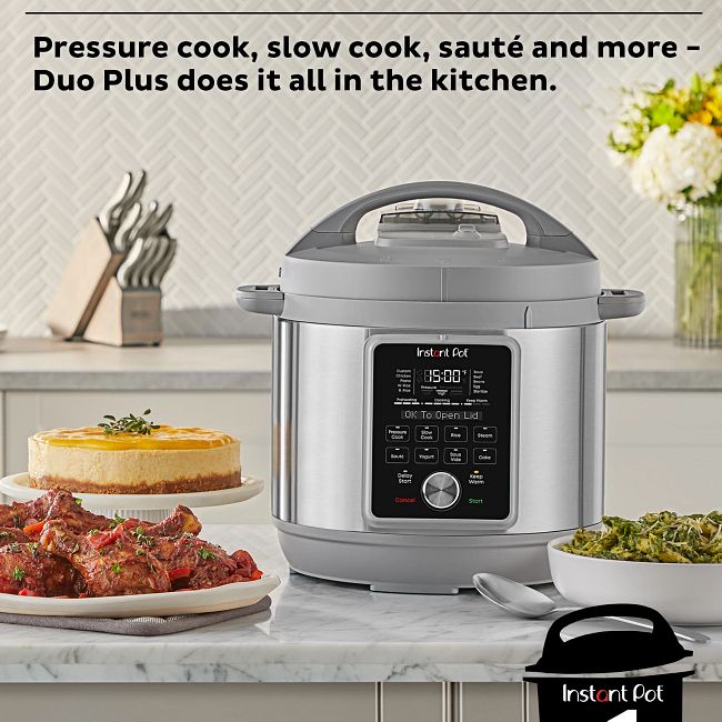 Instant Pot® Duo™ Plus 8-quart Multi-Use Pressure Cooker with  Whisper-Quiet Steam Release, V4