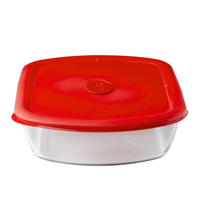 3-quart Glass Food Storage Container with Red Vented Lid | Pyrex