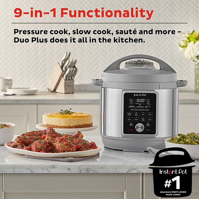 Instant Pot® Duo™ Plus 6-quart Multi-Use Pressure Cooker with Whisper-Quiet Steam Release, V4