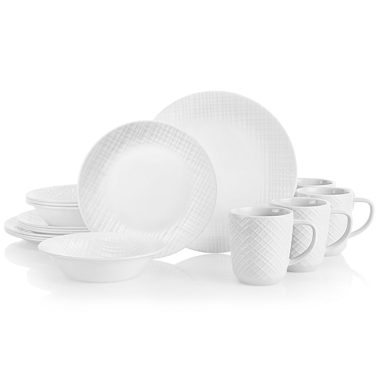 Linen Weave 16piece Dinnerware Set, Service for 4 Corelle