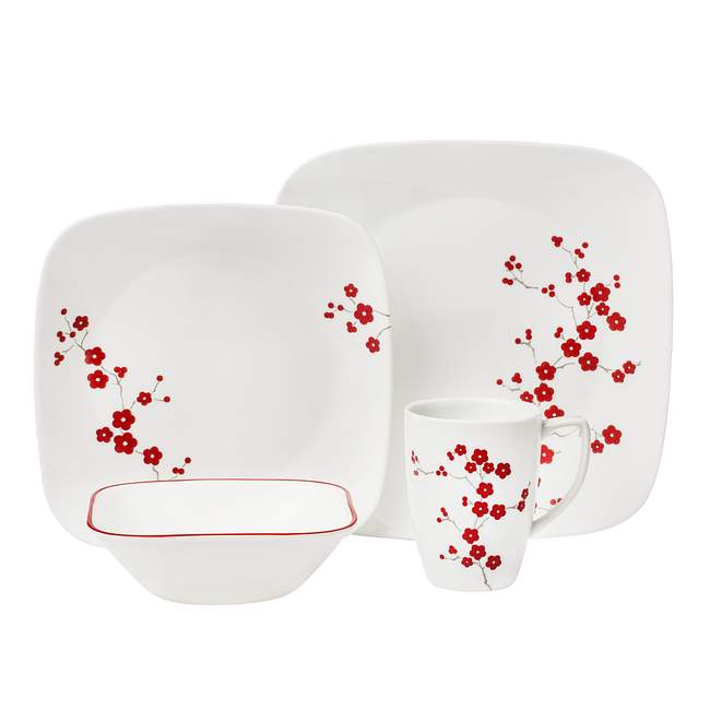 Square Hanami Garden 16-pc Dinnerware Set