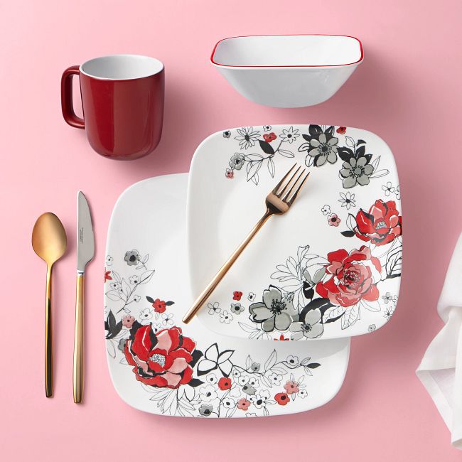 Chelsea Rose 16-piece Dinnerware Set, Service for 4