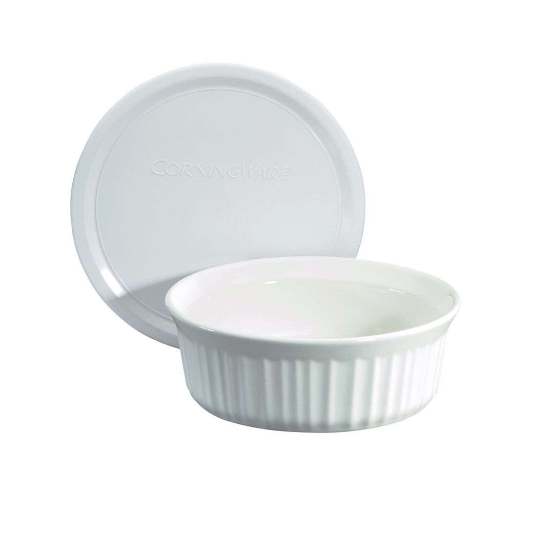 French White 24ounce Baking Dish with Lid Corningware