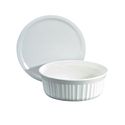 CorningWare French White 24-Ounce Round Casserole with Plastic Cover