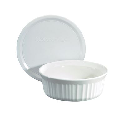 Corningware French White 24-Oz Round Baking Dish W/ Lid