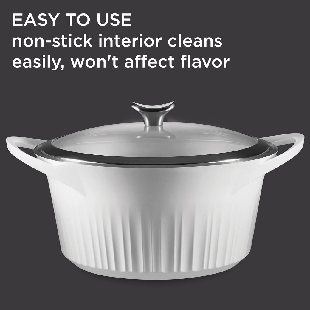 French White® QuickHeat 5.5quart Dutch Oven with Lid Corningware
