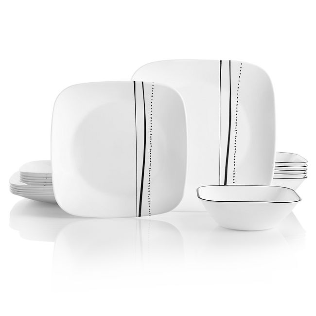 Square Cascading Lines 18-pc Dinnerware Set