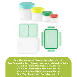 Top view Meal Prep Divided & Mini 12-pc Set