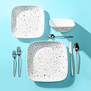 Terrazzo Rosa Square 18-piece Dinnerware Set, Service for 6