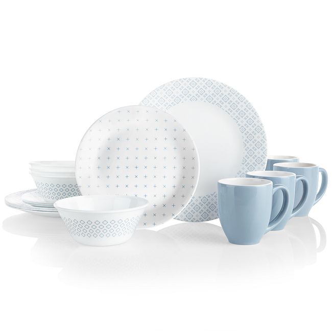 Farmstead Blue 16-piece Dinnerware Set, Service for 4