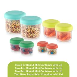 Meal Prep Mini 16-piece Set, 2 each: 2oz, 4oz, 8oz & 16oz mini containers with lids