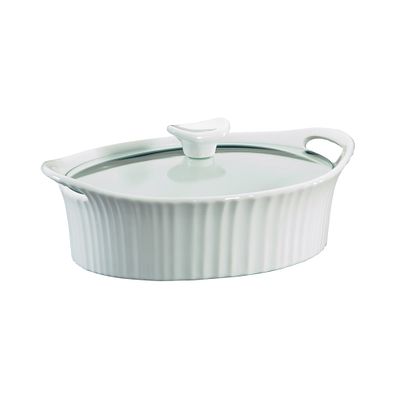Corningware French White 1.5-Qt Oval Casserole W/ Glass Lid